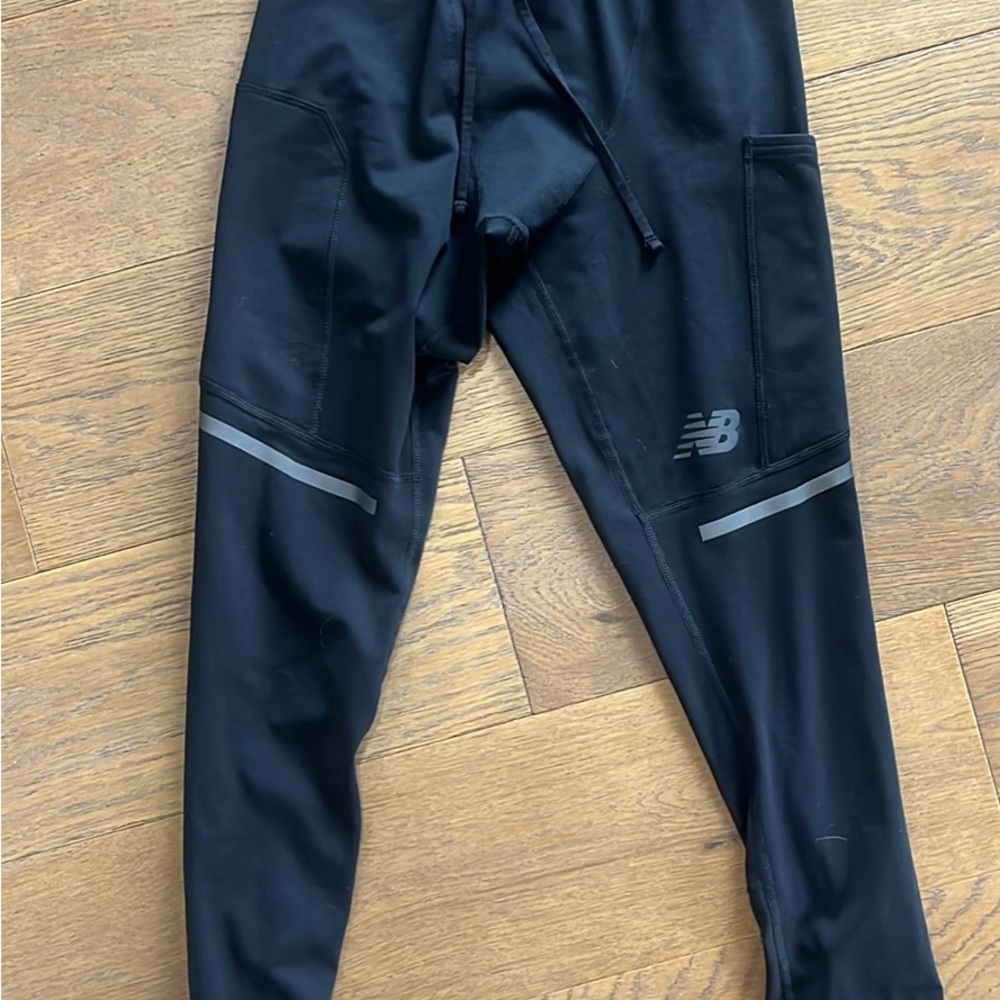 New Balance Men's Black Athletic Running Tights for cold weather runs